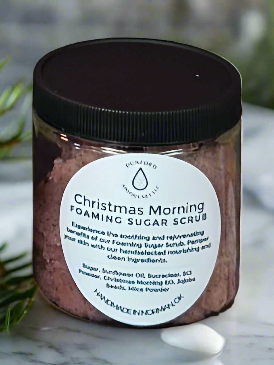 CHRISTMAS MORNING FOAMING SUGAR SCRUB 8 Oz